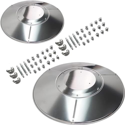 Kisworm Kisworm 2 Units Patio Heater Heat Reflector Shield Replacement Dome Part for Outdoor Heaters 
