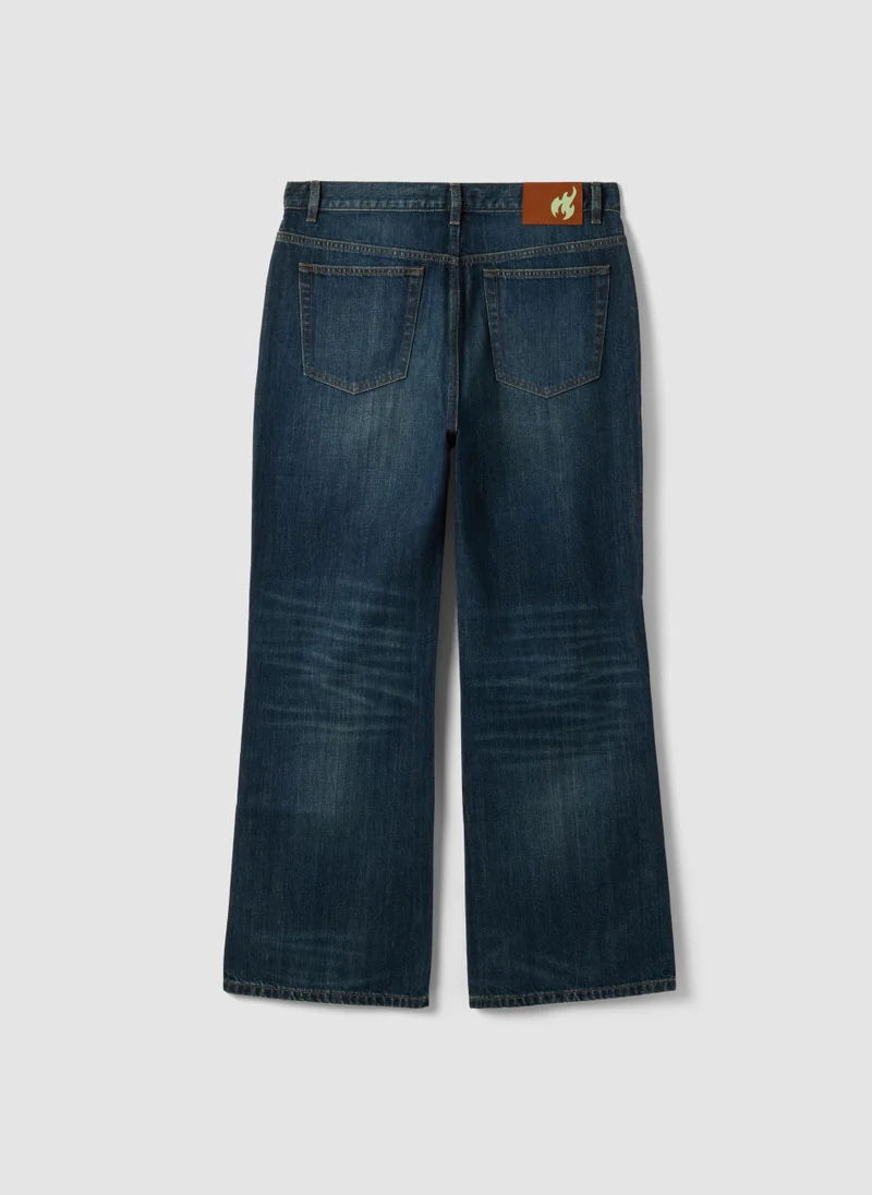 Ovs  OVS Blue Pure Cotton Denim Jeans With Flare Fit for Men | Best Price UAE