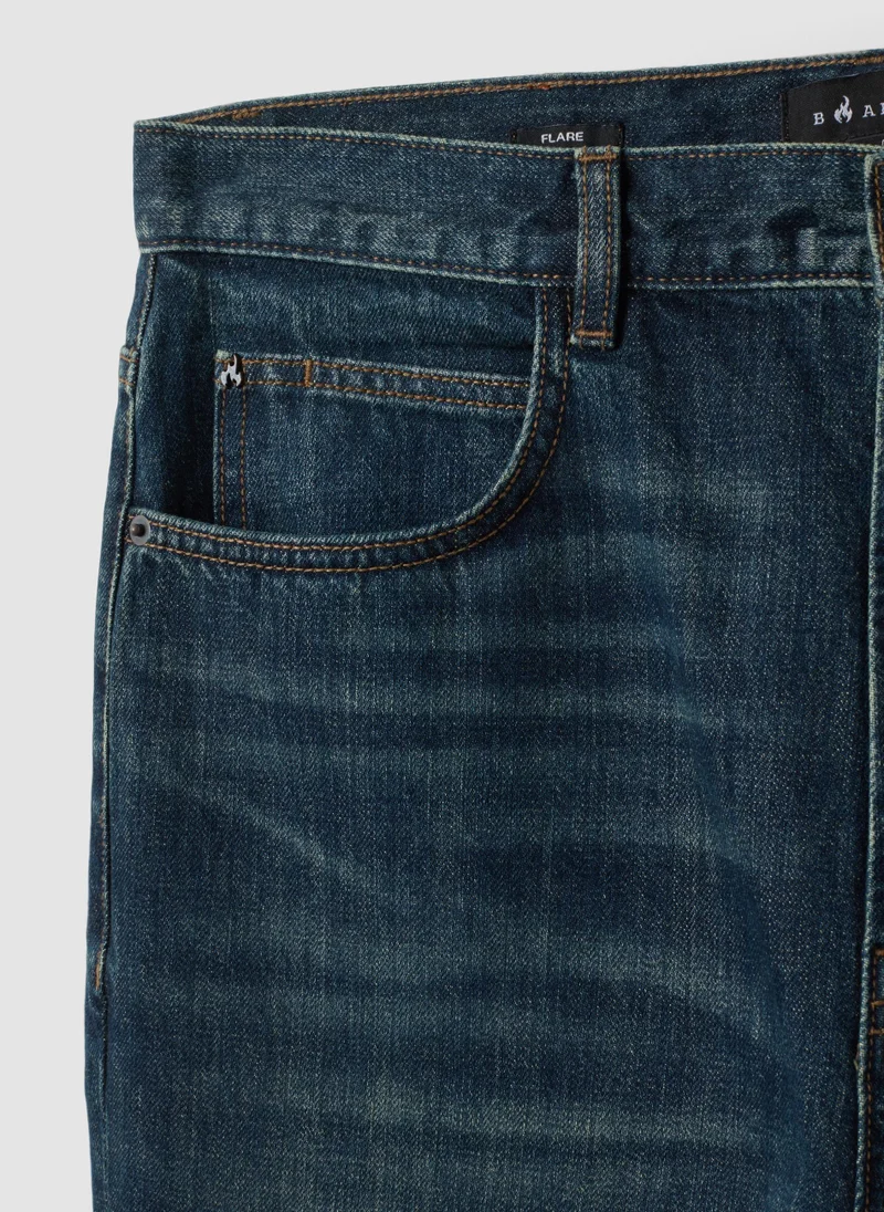 Ovs  OVS Blue Pure Cotton Denim Jeans With Flare Fit for Men | Best Price UAE