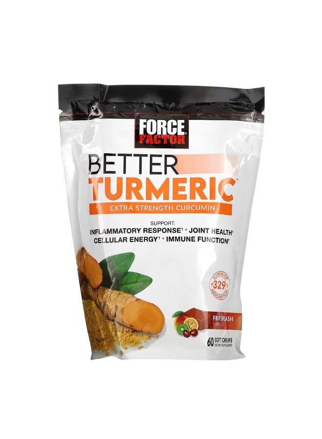 فوريس فاكتور Better Turmeric Extra Strength Curcumin Fruit Splash 60 Soft Chews - Image 1