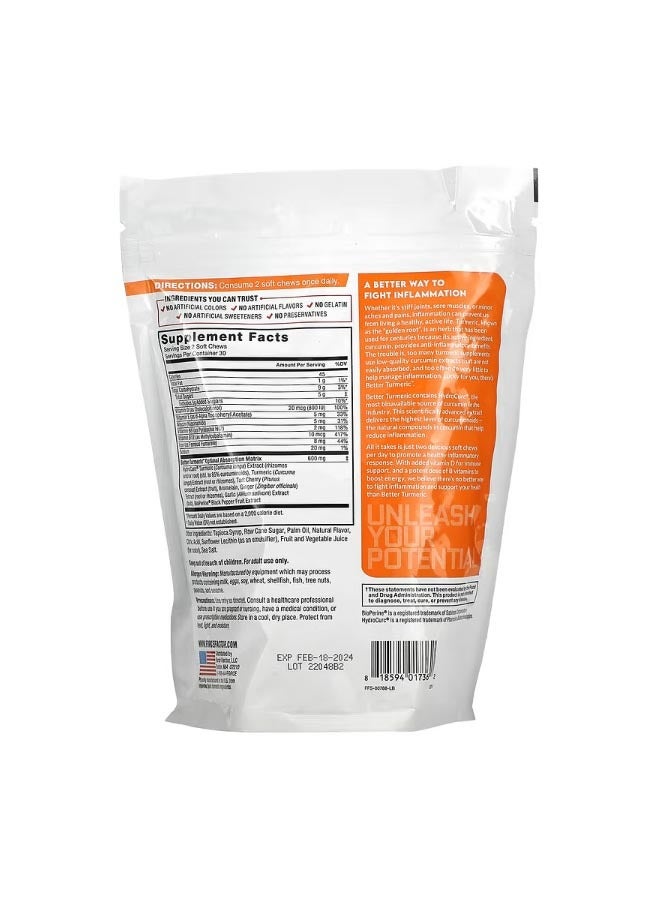 فوريس فاكتور Better Turmeric Extra Strength Curcumin Fruit Splash 60 Soft Chews - Image 2