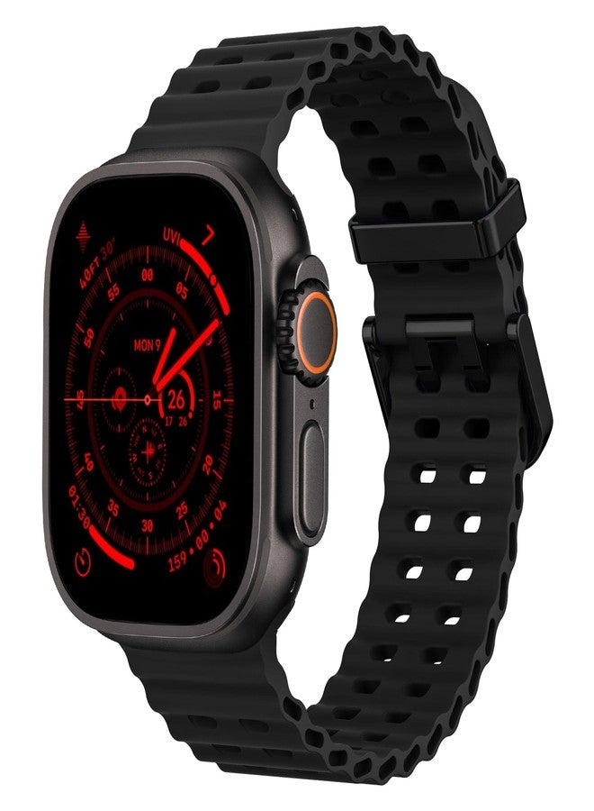 surundo Ocean Silicone Sport Band - Compatible with Apple Watch Ultra 2/Ultra Band 49mm 45mm 44mmm Men Women, Breathable Soft Waterproof Strap for iWatch Ultra 2, iWatch Ultra Series 10 46mm SE/9/8/7/6/5 - Image 1