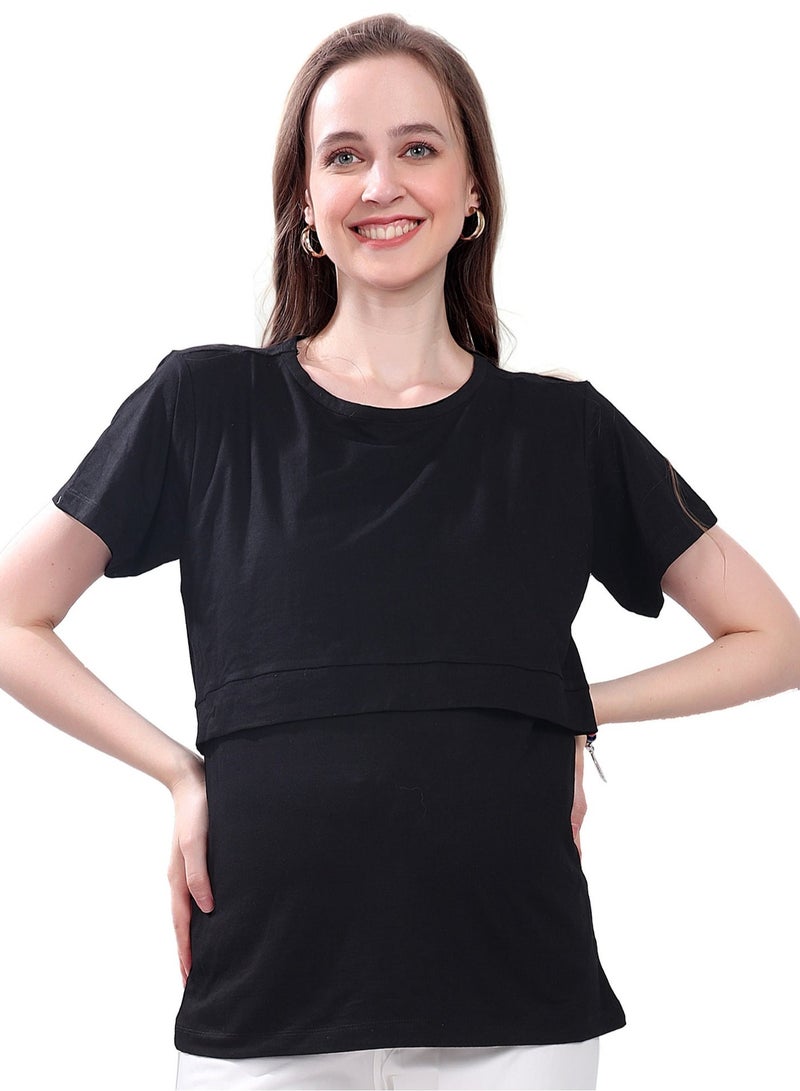 TUMMY Maternity & Nursing Double Layered Pull-On Top Pack of 2pc - Image 5