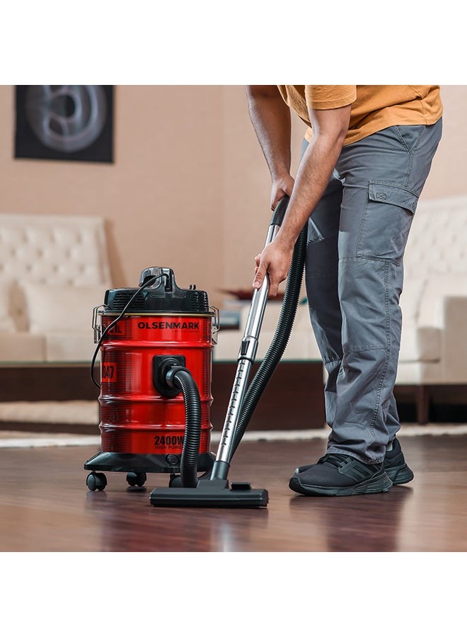 أولسنمارك مكنسة كهربائية 21 L 2400 W OMVC1847 أحمر/ أسود - Image 3