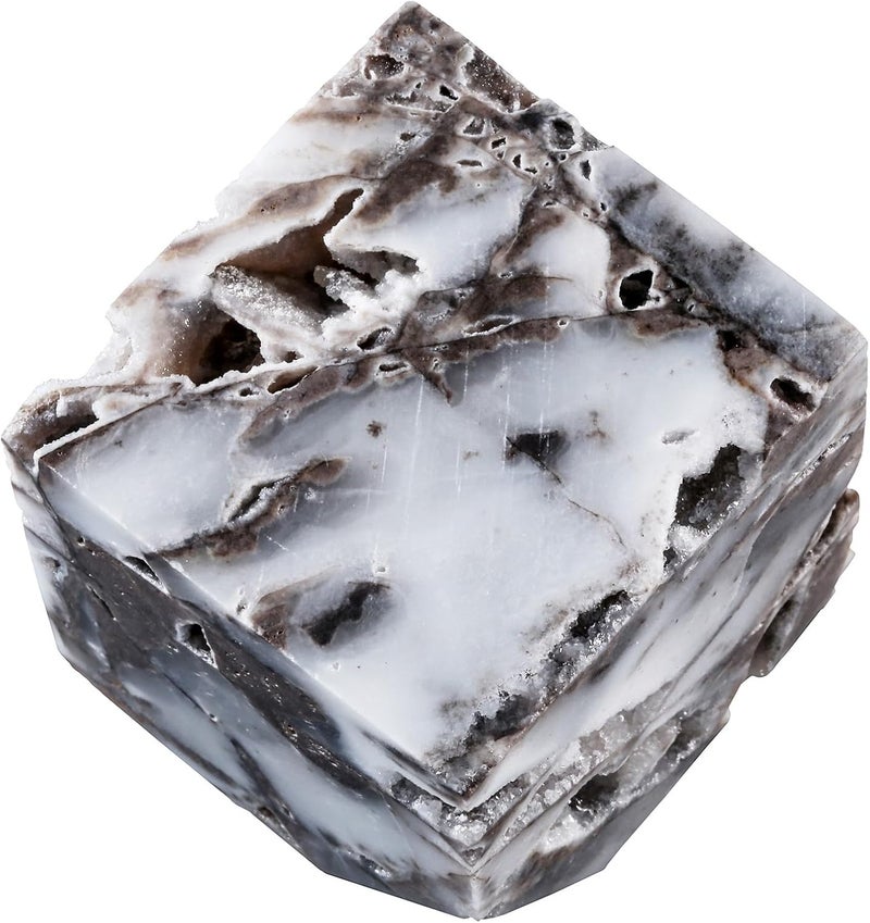 SUNYIK Natural Sphalerite Crystal Cube with Corner Cut, Drusy Geode Crystal Essential Oil Diffuser Mineral Specimen for Home Office Decor Reiki Healing Meditation