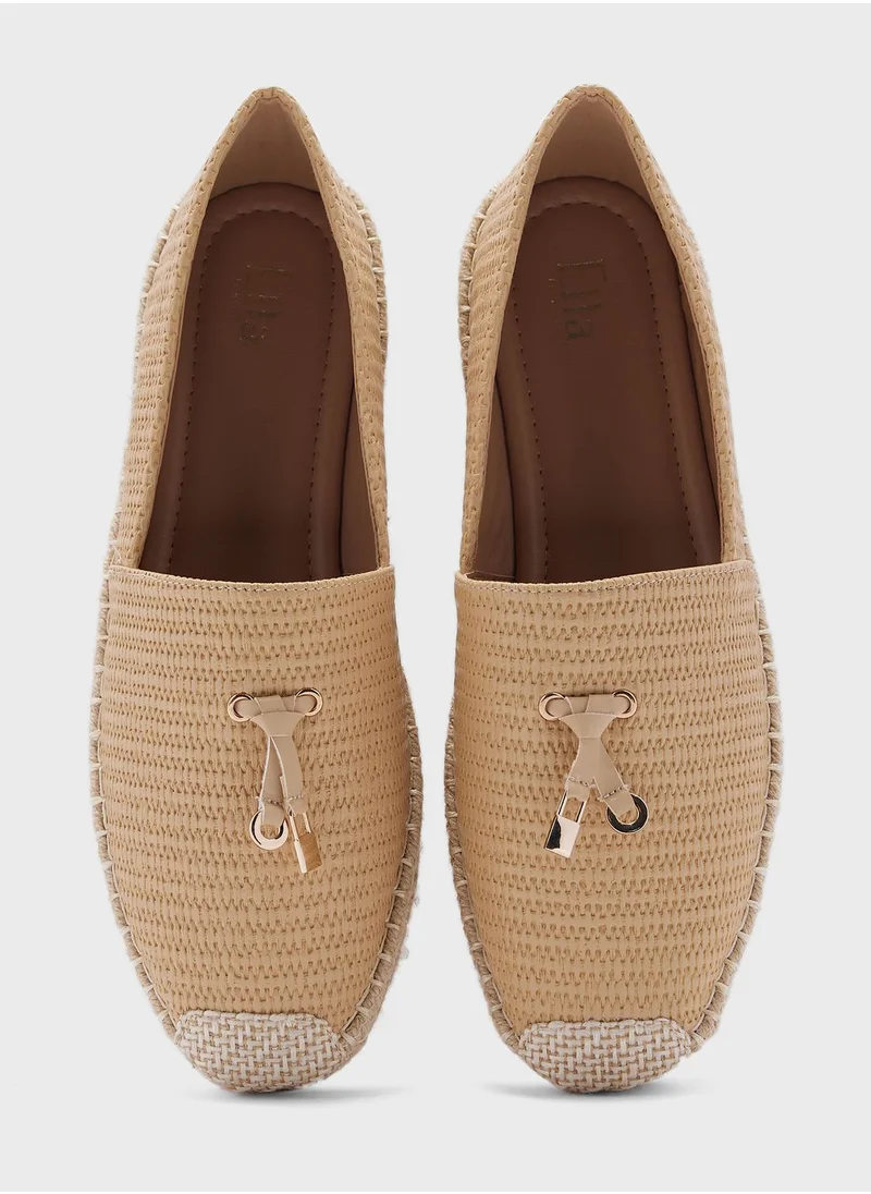 ELLA Tassel Detail Quilted Espadrille