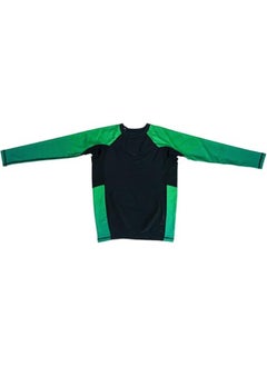 Sanabul  Kids Long Sleeve Rash Guard – Comfortable, Durable, SPF 50 Protection | Ideal for BJJ, MMA & More | Boys & Girls Fit (Green, 2XL)  - Image 2