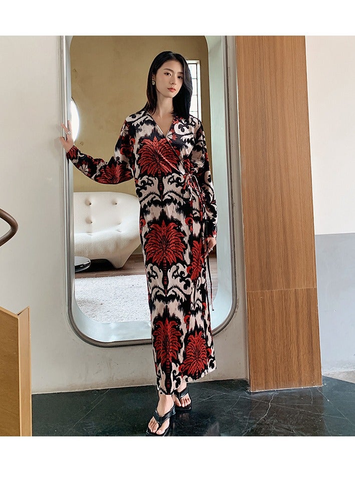 Tie Up Long Sleeved Sleeping Bathrobe Can Be Used As A Wedding Morning Gown Or Home Outfit  - Image 1