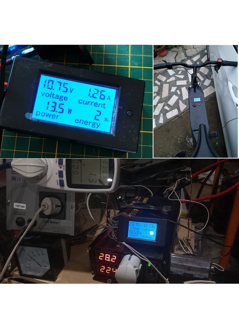 KETOTEK KETOTEK Amp Volt Watt Kwh Meter Tester Panel Digital 4 in 1 Ammeter Voltmeter Multimeter 12V DC 6.5-100V 20A, Voltage Current Power Energy Usage Monitor LCD Display Car Motorbike Solar  - Image 5