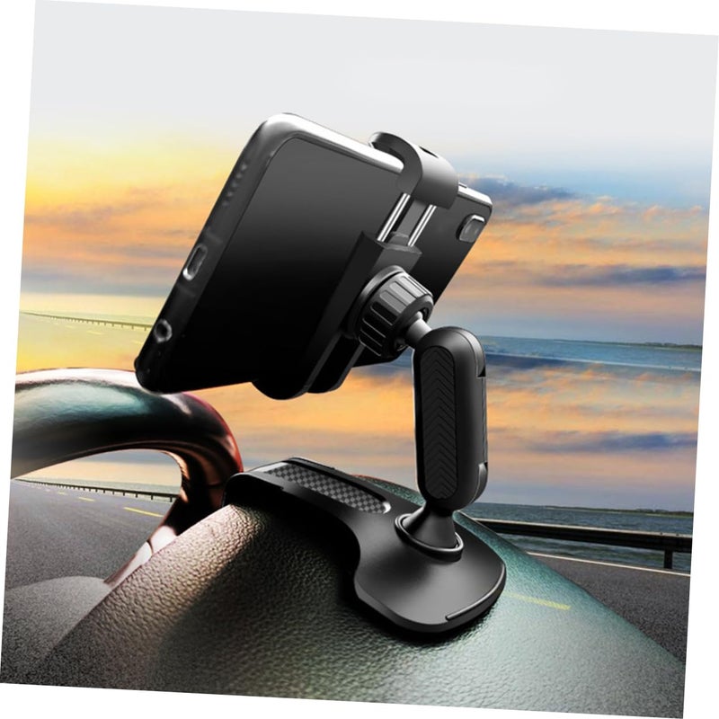 Universal Dashboard Phone Holder Rotating Clip Mount Adjustable Stand for Smartphones Black - Image 4