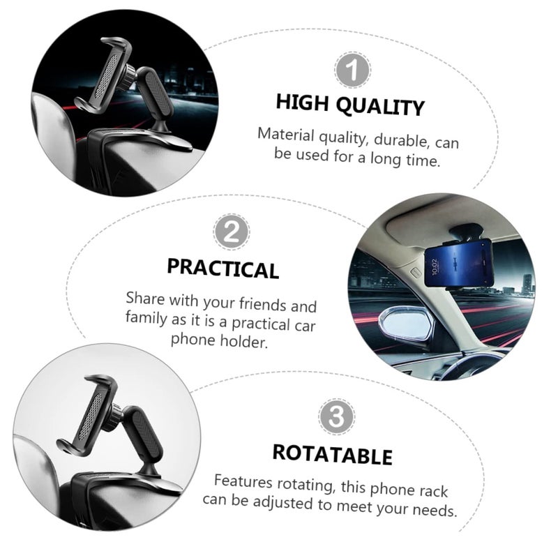 Universal Dashboard Phone Holder Rotating Clip Mount Adjustable Stand for Smartphones Black - Image 5