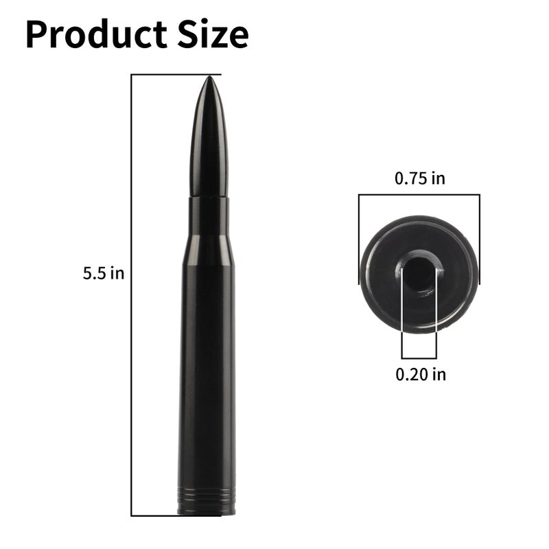 BJSIA Universal Car Antenna Replacement Compatible with Ford, Dodge, Chevrolet, GMC, Jeep, Toyota Truck Replacement Antenna - Made of Rugged Billet and Aluminum, Black, Car Accessories - Image 2