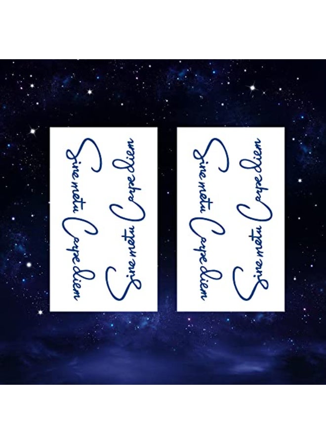 Oottati Semi Permanent Lasts 12 Weeks Waterproof Small Cute Temporary Tattoos Realistic Look No Adhesive No Reflection Adult Body Art Stickers 2 Sheets Words Quotes Sine Metu Carpe Diem - Image 3
