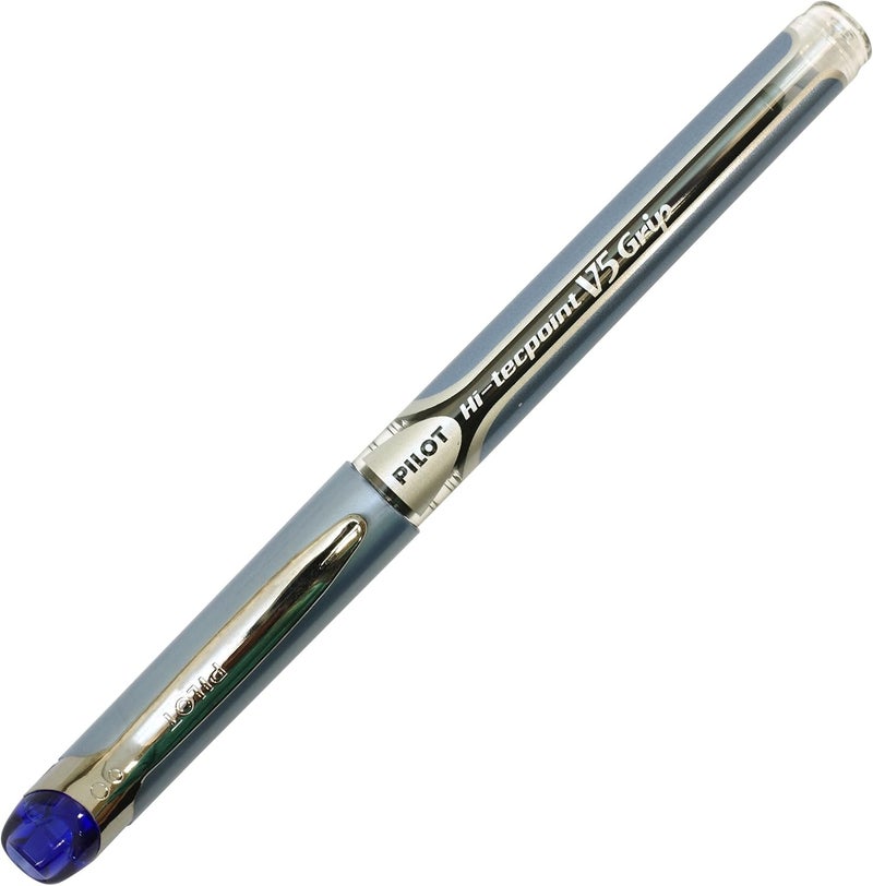Pilot Hi-Tecpoint V5 Grip Roller Ball Pen, Blue - Image 1
