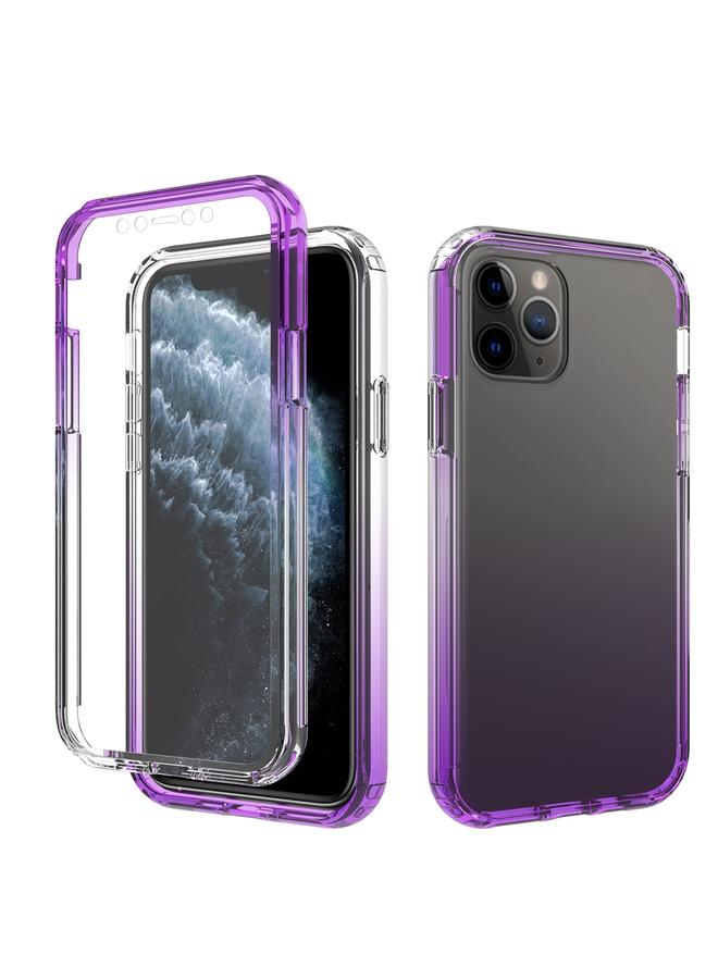 زبون جراب لهاتف iPhone 11 Pro مقاوم للصدمات شفاف للغاية بلونين متغيرين تدريجيًا مصنوع من مادة PC + TPU بألوان الحلوى جراب واقٍ - Image 1