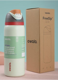 Owala FreeSip Insulated Stainless Steel Water Bottle with Straw for Sports and Travel, BPA-Free, 24oz, Grey