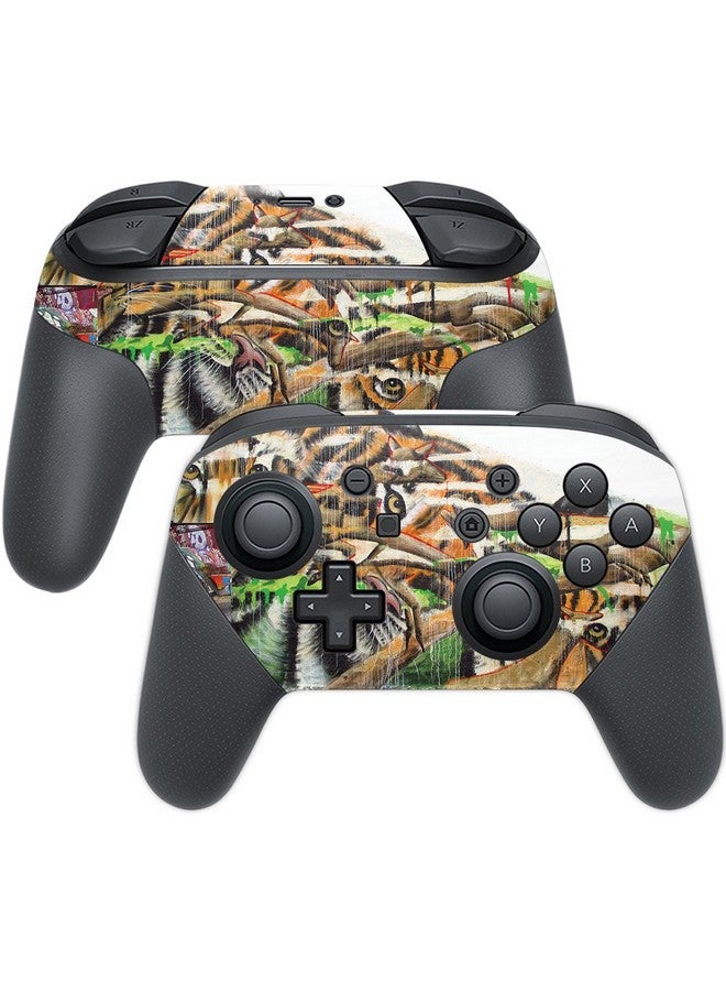 مايتي سكينز غلاف Mightyskins متوافق مع وحدة تحكم Nintendo Switch Pro Tiger Eyes | غطاء ملتف واقٍ ومتين وفريد من نوعه من الفينيل | سهل التطبيق والإزالة وتغيير الأنماط | صنع في الولايات المتحدة الأمريكية - Image 1