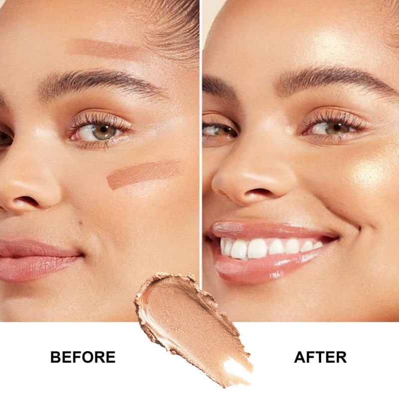 FV Cream Highlighter Stick, Blendable & Long Lasting Highlight Stick with Natural Finish, Shimmer Face Highlighter Makeup for Glowing Skin & Eyeshadow, Cruelty-free, 03 Champagne - Image 2