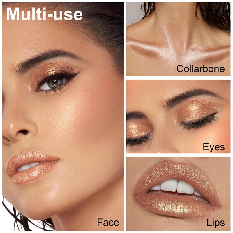 FV Cream Highlighter Stick, Blendable & Long Lasting Highlight Stick with Natural Finish, Shimmer Face Highlighter Makeup for Glowing Skin & Eyeshadow, Cruelty-free, 03 Champagne - Image 4