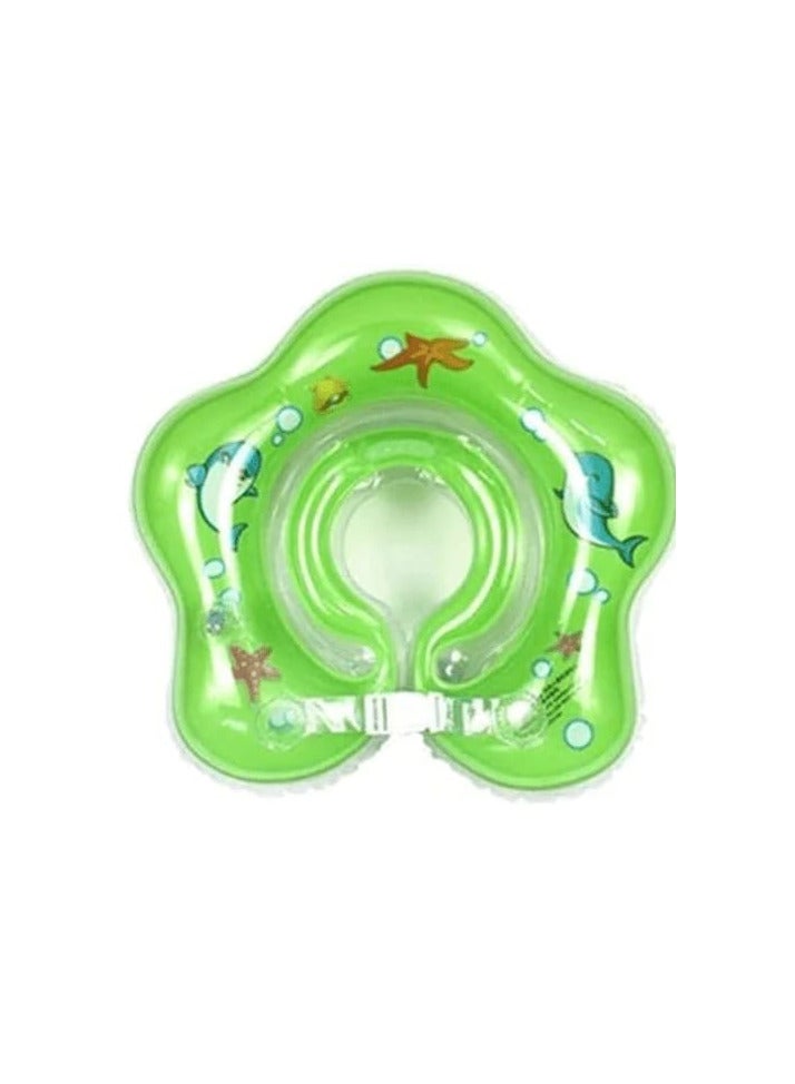 Inflatable Baby Neck Ring for Infant in Swimming Pool, Baby Bath Safety Aids (Green) - Image 1