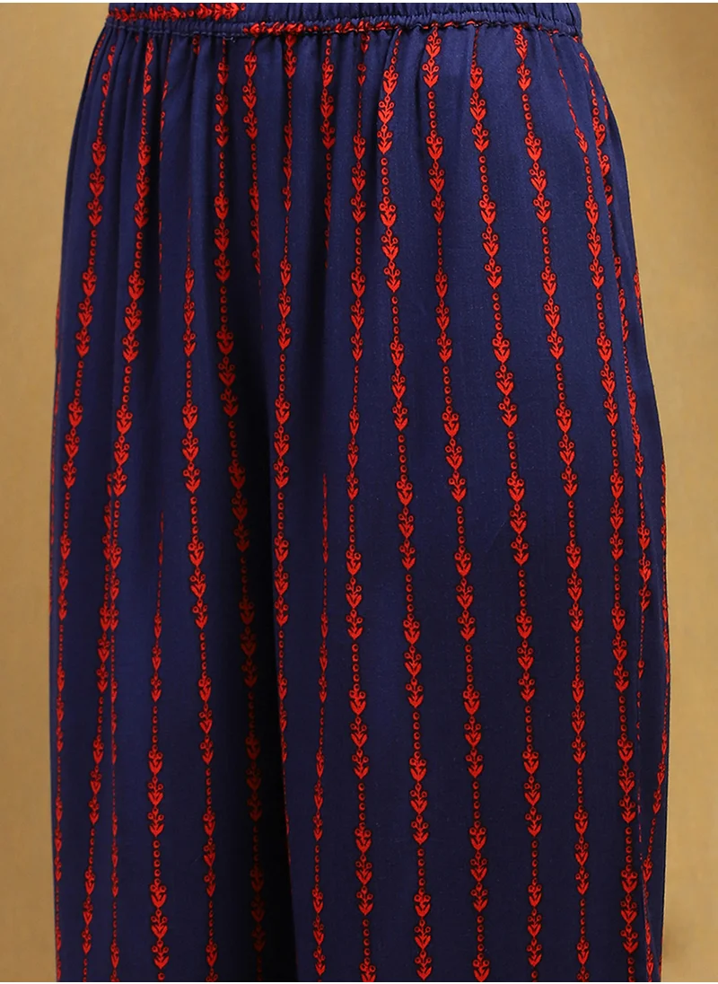 بيبا Printed Button Detail Kurti & Bottom Set