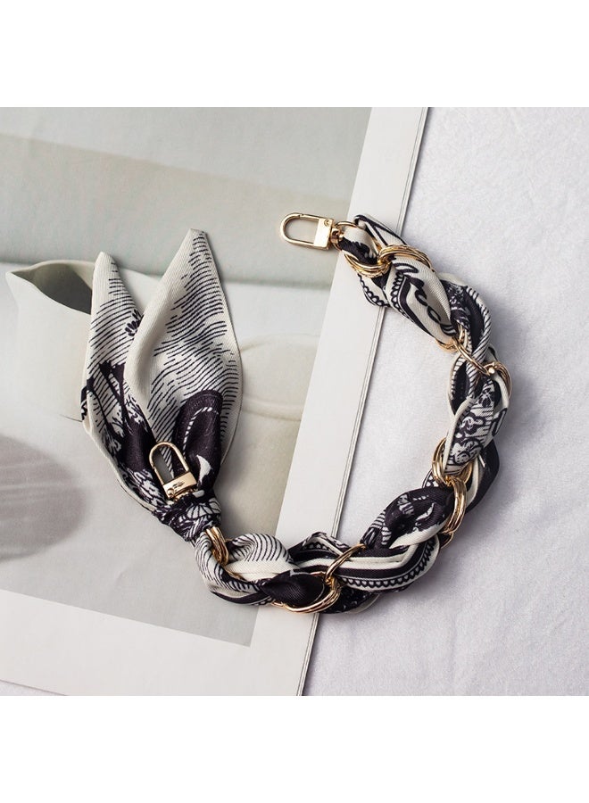 NIBEMINENT Beaded Phone Lanyard, Anti Lost Removable Wrist Strap, Rope Weaving Bracelet Pendant, Phone Keychain Lanyard, White