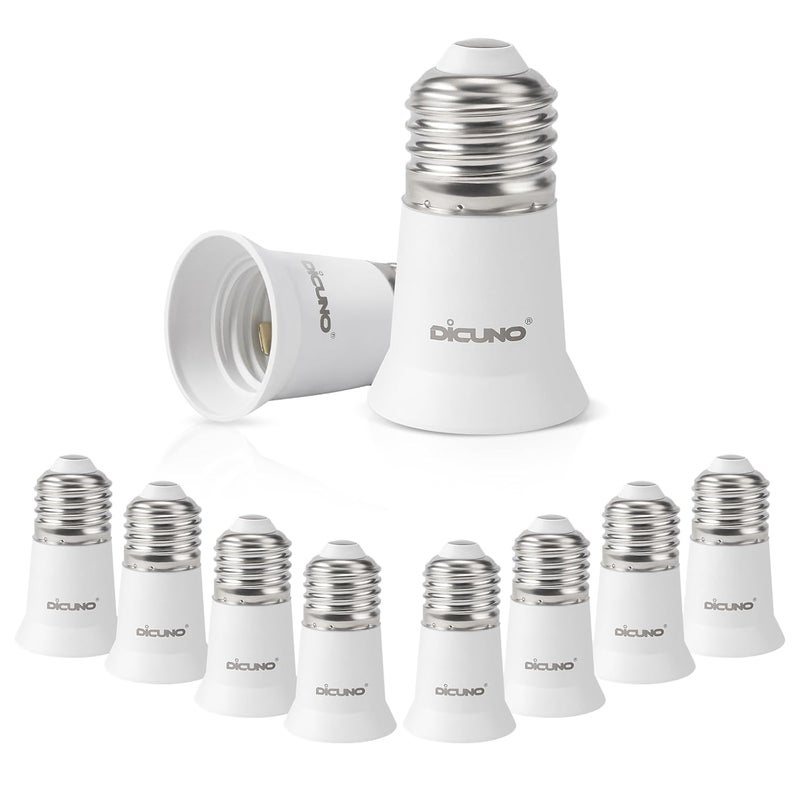 DiCUNO E26 3CM/1.2 Inch Socket Extender, E26 Lamp Bulb Socket Extension, Lamp Holder Adapter, 10-Pack - Image 1