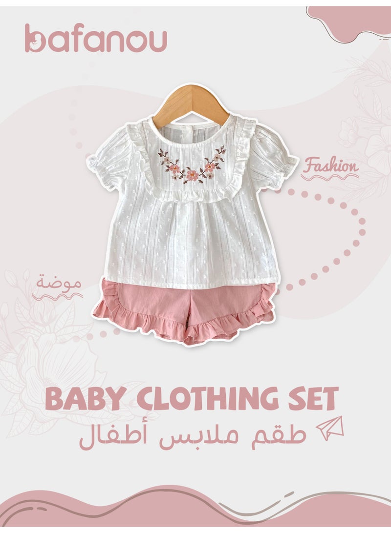 Bafanou Baby Boys 100% Cotton Clothing Sets Infant 2Pcs Casual Top 1-5Y Newborn Shortsleeve Shirt Kid Pant  - Image 1