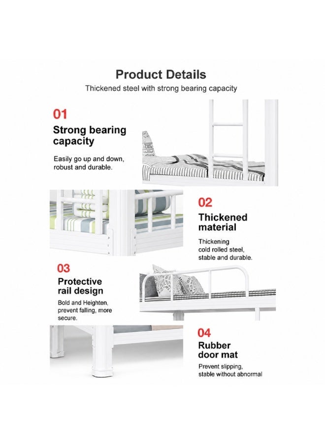 keke Double Decker Bunker Bed Sturdy Metal Frame, Space-Saving Design - Image 5