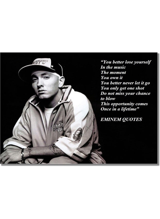 BBPosters Eminem A3 Unframed American Rapper Music Star Poster Inspirational Quote Photo Picture - Image 1