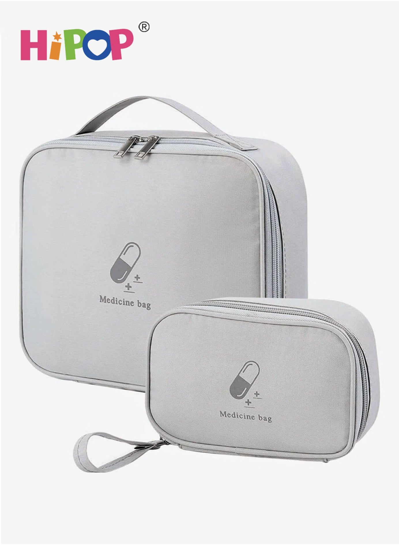 HIPOP 2 Pcs First Aid Kit Bag, Empty Medical Storage Bag Survival Medical Kit, Portable Large Emergency Medical Supplies Pouch Bag for Home Outdoor Camping Hiking Travel