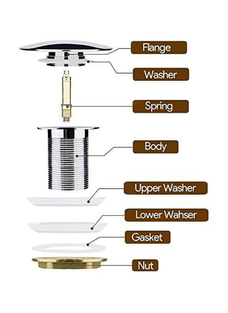 Generic - Automatic sink stopper with a modern design that is easy to use. The installation process does not require advanced technical skills - Image 1