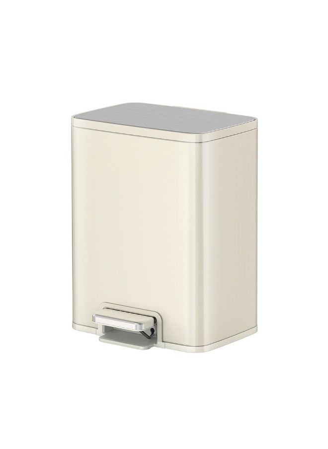 DANUBE HOME EKO Marina Stainless Steel Step Bin 20L – Silent Soft-Close Pedal Trash Can for Kitchen, Office, Bathroom Vanilla  - Image 1