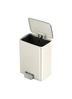 DANUBE HOME EKO Marina Stainless Steel Step Bin 20L – Silent Soft-Close Pedal Trash Can for Kitchen, Office, Bathroom Vanilla  - Image 2