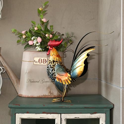 TOOARTS Too-arts Metal Sculpture Carved Iron Rooster Home Furnishing Artwork Craft Gifts - Image 5