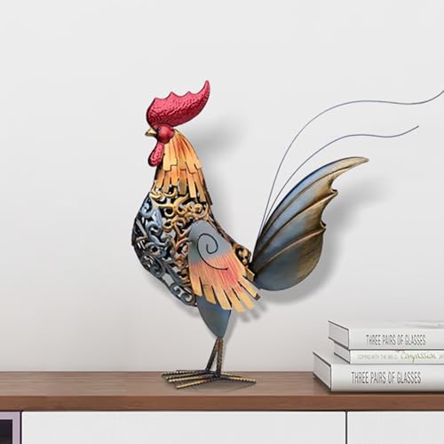 TOOARTS Too-arts Metal Sculpture Carved Iron Rooster Home Furnishing Artwork Craft Gifts - Image 3
