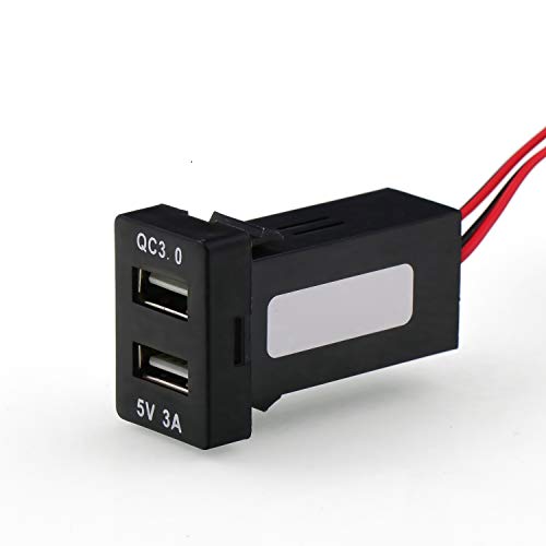 Timloon QC3.0+5V 3A Dual USB Power Socket, Quick Charge Car Charger USB Adapter for Smart Phone PDA Android GPS Use for Toyota - Image 1