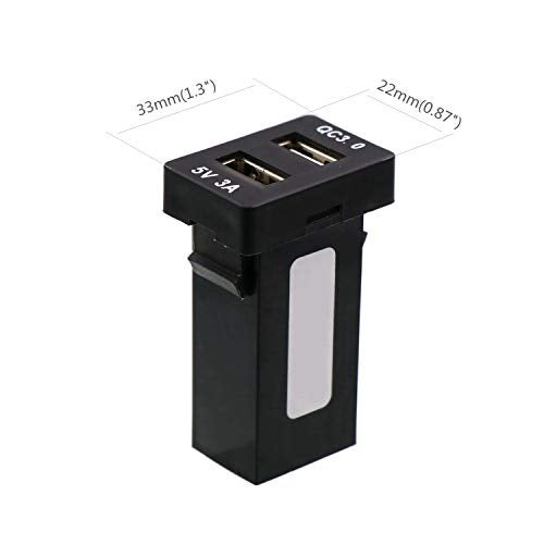 Timloon QC3.0+5V 3A Dual USB Power Socket, Quick Charge Car Charger USB Adapter for Smart Phone PDA Android GPS Use for Toyota - Image 2