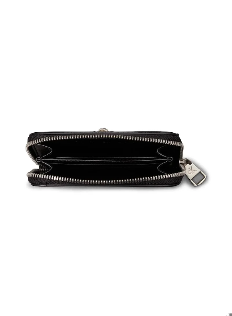 Calvin Klein Jeans Women's RFID Zip Around Wallet - Faux Leather, Black