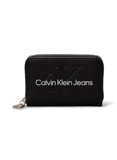 Calvin Klein Jeans Women's RFID Zip Around Wallet - Faux Leather, Black