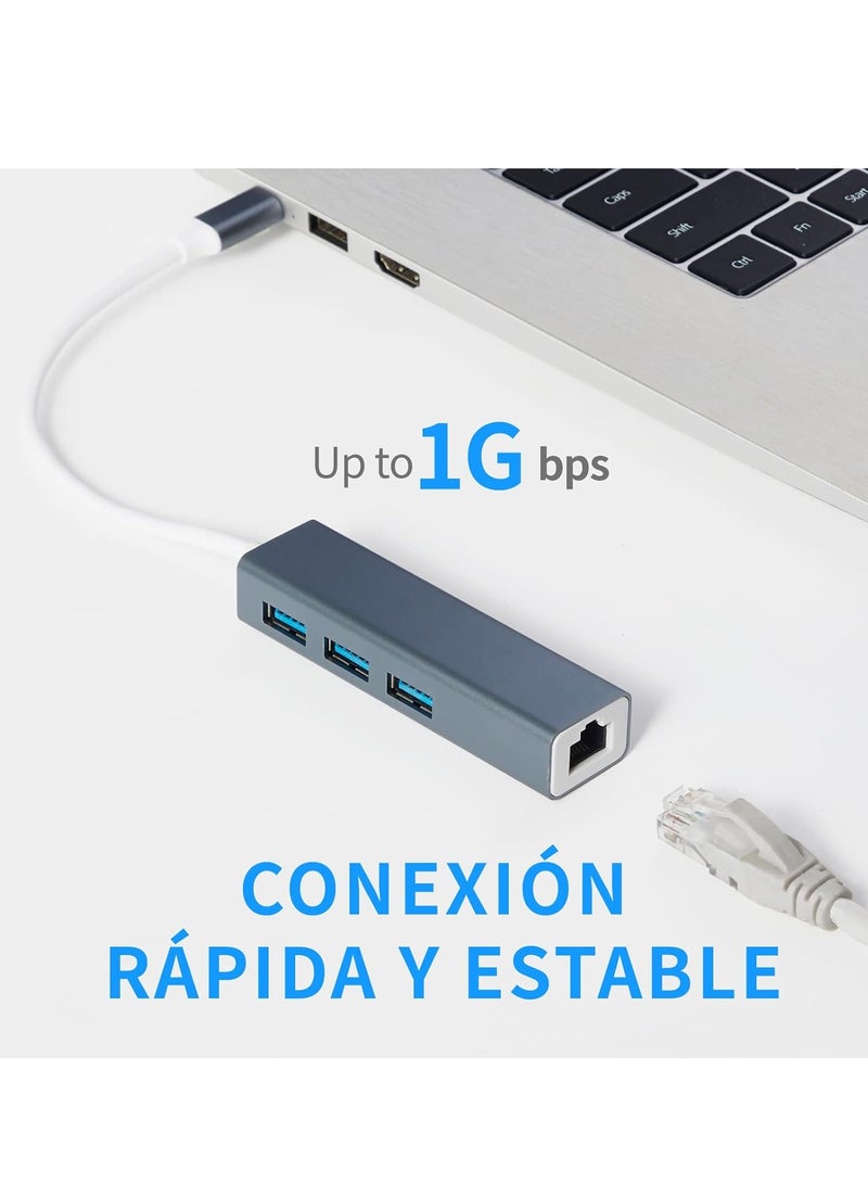 محول USB الى ايثرنت سي RJ45 ثاندربولت 3 100 - 1000 ميجابايت في الثانية بشبكة محلية LAN لماك بوك برو وماك اير وايباد وسيرفس وهواوي ميت وديل XPS