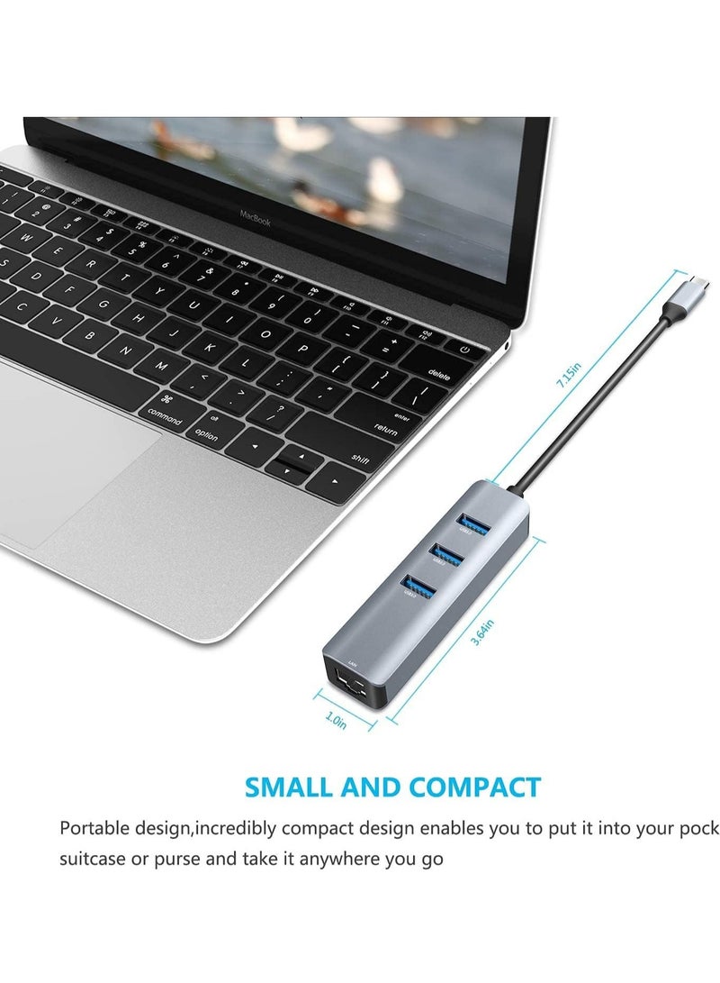 محول USB الى ايثرنت سي RJ45 ثاندربولت 3 100 - 1000 ميجابايت في الثانية بشبكة محلية LAN لماك بوك برو وماك اير وايباد وسيرفس وهواوي ميت وديل XPS
