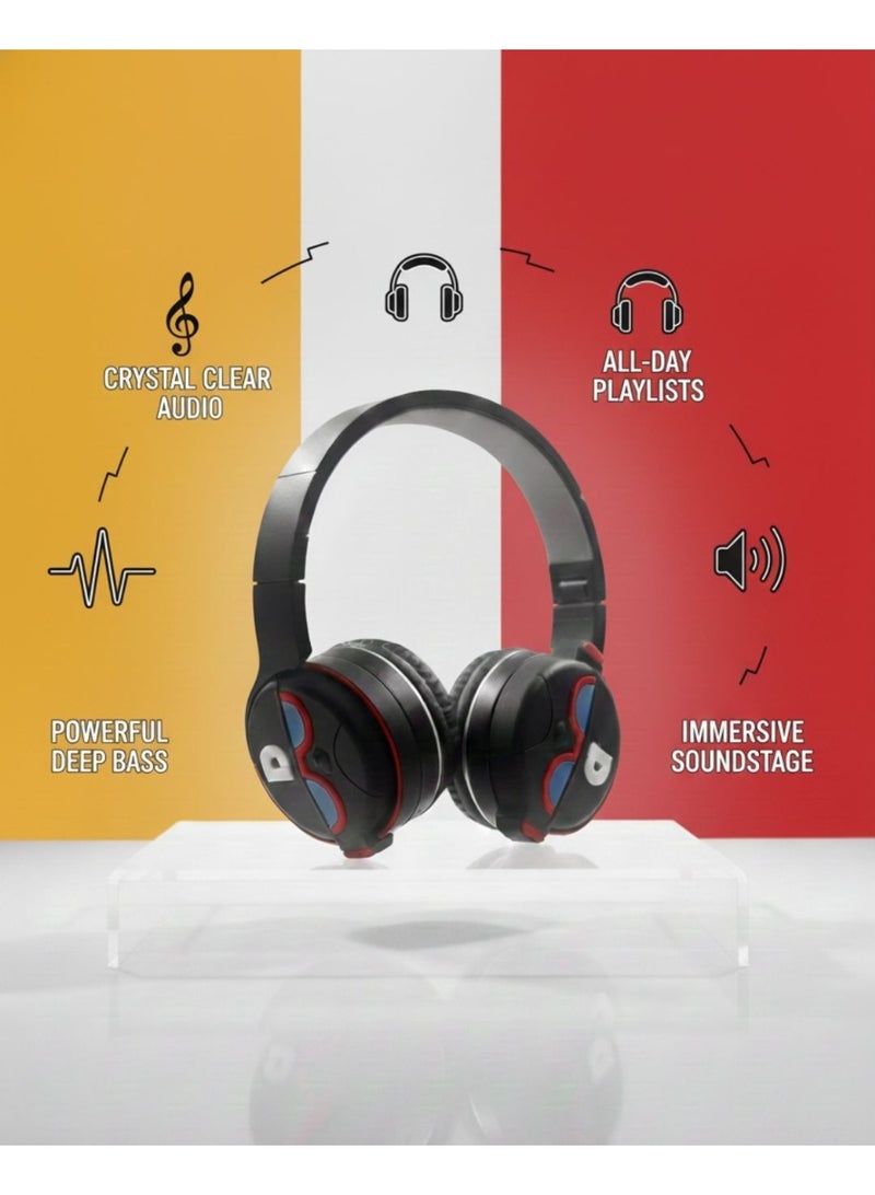 Portbae Bull Dog Red Kids Wireless Foldable Over-Ear Headphones AH-806Q3 ,Comfortable wireless headphones for kids with over-ear design, clear sound, and a lightweight build—perfect for school, learning, and entertainment. - Image 5