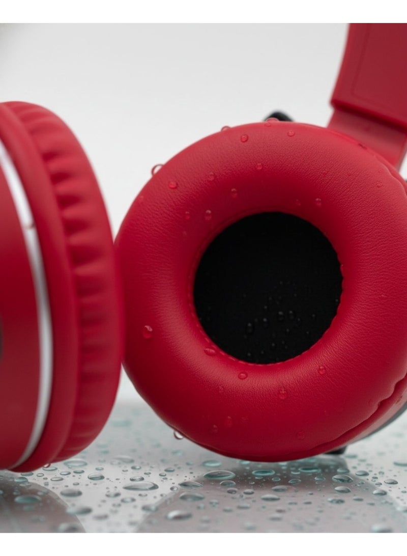 Portbae Bull Dog Red Kids Wireless Foldable Over-Ear Headphones AH-806Q3 ,Comfortable wireless headphones for kids with over-ear design, clear sound, and a lightweight build—perfect for school, learning, and entertainment. - Image 2