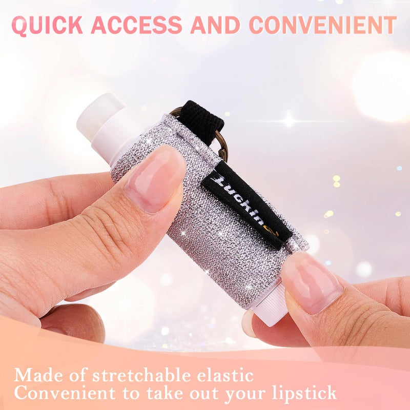 LUCKINEE 3PCS Lip Balm Holder Keychain Lip Gloss Keychain Holder Lipstick Keychain Holder Lip Balm Pouch Compatible with ChapStick Key Chain, Burt's Bees-Christmas Stocking Stuffers - Image 3