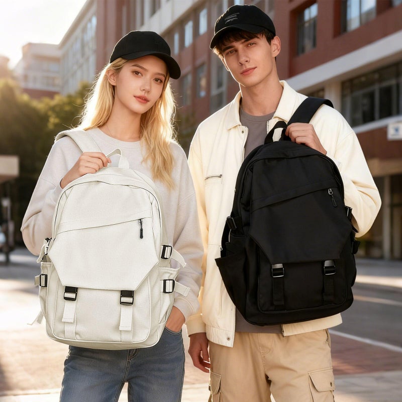 coowoz School Backpack for Men Women College Bookbag Waterproof Lightweight Black Backpack Mochilas Book Bag Rucksack Casual Daypack School Bag for Boys Girls - Image 3