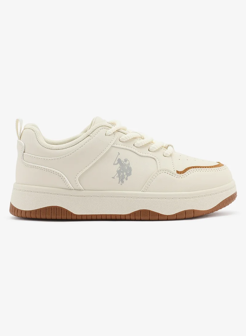 U.S. Polo Assn. Women's  Beige Low-Top Sneakers - Style that Moves, Comfort Shoes that Lasts