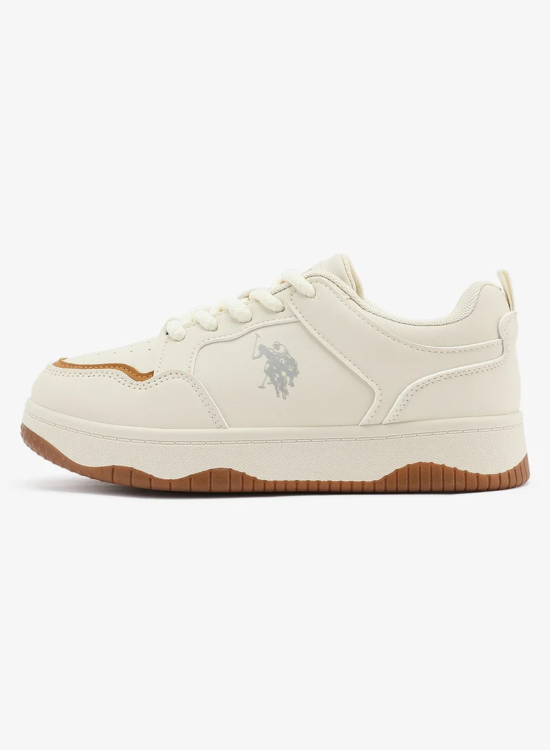 U.S. Polo Assn. Women's  Beige Low-Top Sneakers - Style that Moves, Comfort Shoes that Lasts
