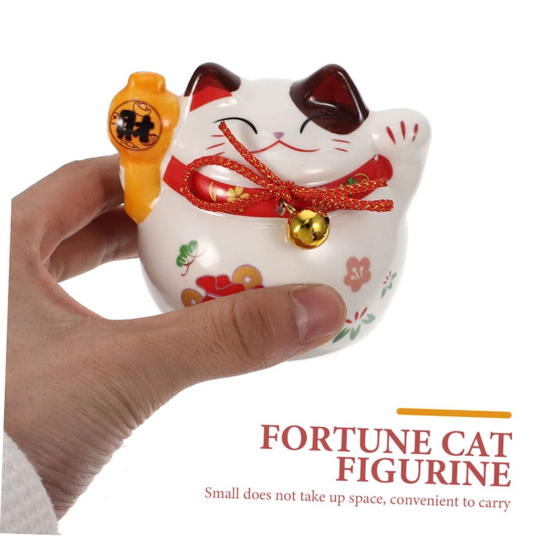 White Ceramic Cat Statue Piggy Bank For Home Decor Prosperity Symbol - Image 5