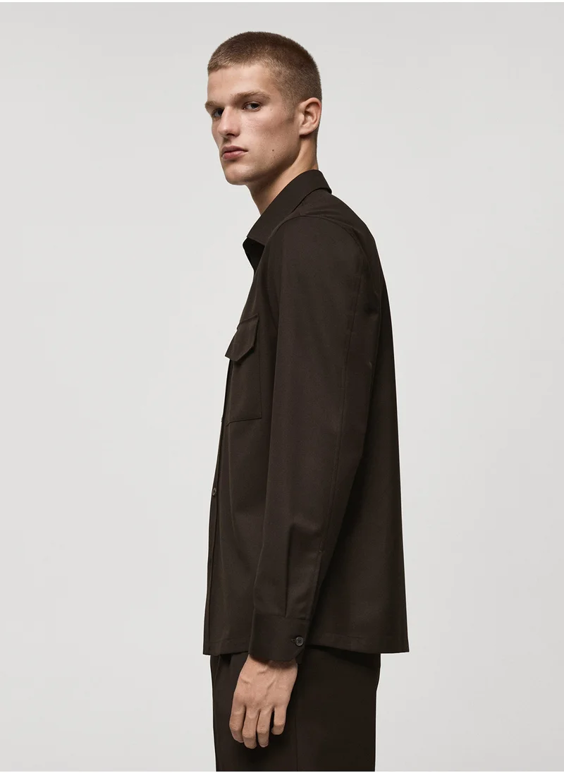 مانجو مان Regular Fit Pockets Overshirt